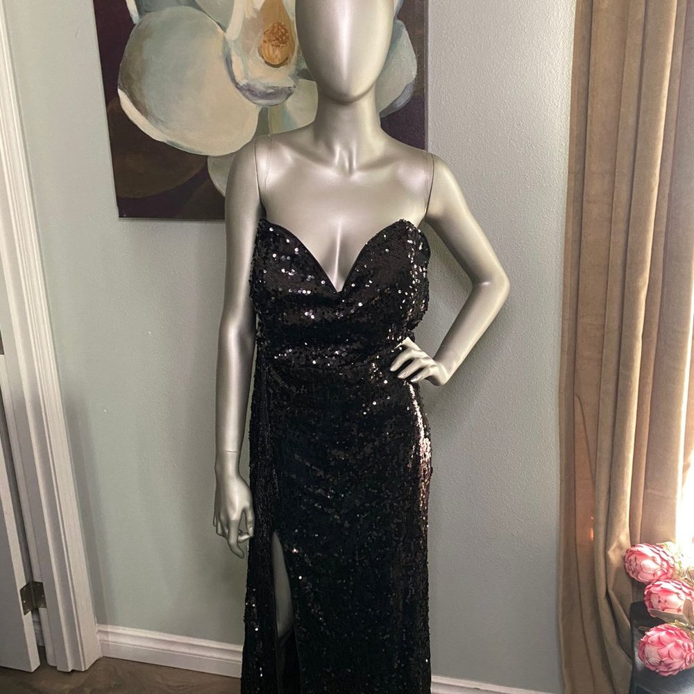 Strapless Sequin Gown